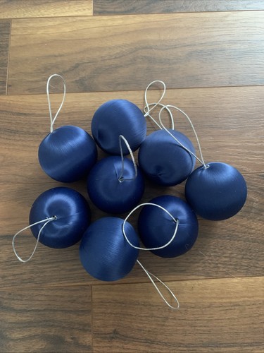 Navy christmas tree baubles - 8,