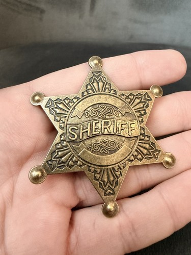 Metal sheriff star badge - badge, gold