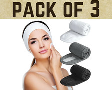 Facial Hairband Makeup Head Band Toweling Hair Wrap Stretch Towel Adjustable Set