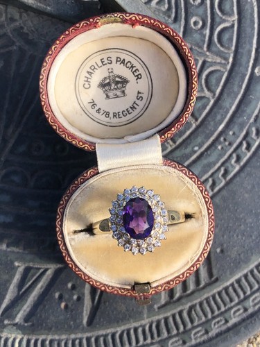 18ct gold amethyst - 18ct, double