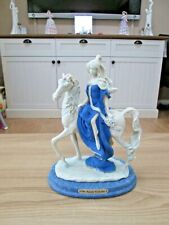 Statue Figurine Elegant Lady On White Horse Ornament 11" The Juliana Collection