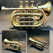 Antique brass trumpet - brass,
