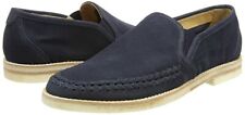 Hudson London Men's Leather Tangier Navy Slip on Loafers New Boxed