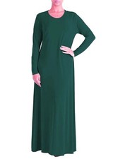 WOMENS PLAIN ABAYA MAXI DRESS BURKHA FARASHA JILBAB ISLAMIC LONG JERSEY KAFTAN