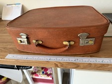 Pixie Retro Tan Suitcase In Used Condition. No keys. Recently Relined