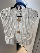 Zara Open Knit Cardigan White
