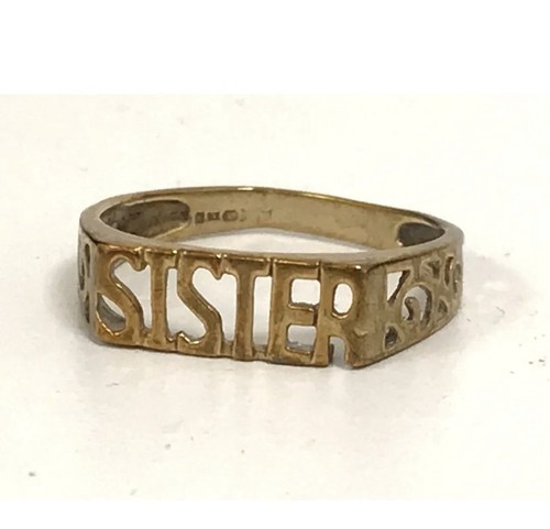 9ct gold sister ring full - ring,