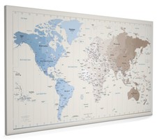 Time Zones Map of the World Box Canvas and Poster Print (882)