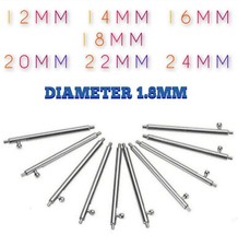12mm - 24mm Stainless Steel Watch Spring Bars, Pins, Lugs, Quick Release 1.8mm