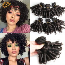 Brazilian Hair Short Human Hair Extensions Curly Hair  6Pcs Ombre  Weave Bundles