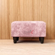 Modern Ottoman Linen Pouffe