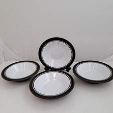 4 x Vintage Hornsea Contrast Dessert ~ Cereal Bowls 17 cm Brown Design