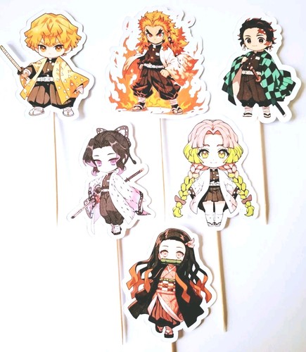 Demon slayer cupcake toppers - demon,