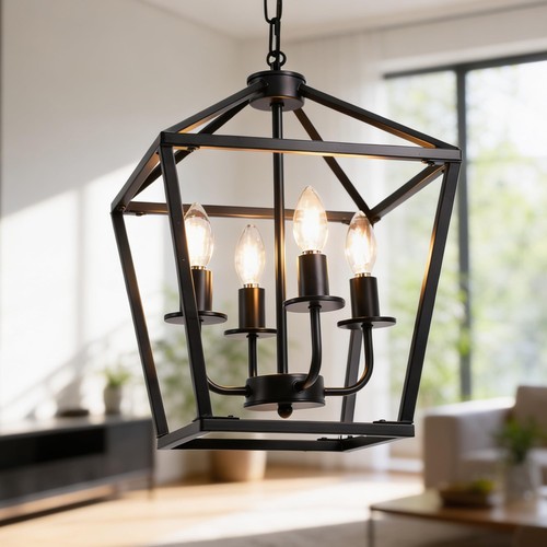 Farmhouse lantern chandelier - lantern,