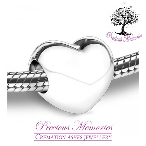 Silver heart cremation ashes - silver,