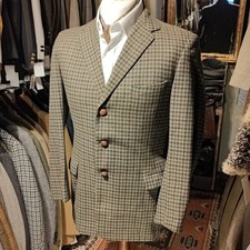 Vintage Mens 36s Check 1950s Tailor Made Plaid Suit Jacket Blazer Harris Style V