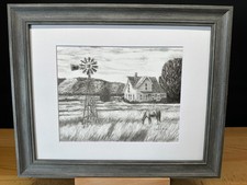 Drawing of a Farmhouse Country