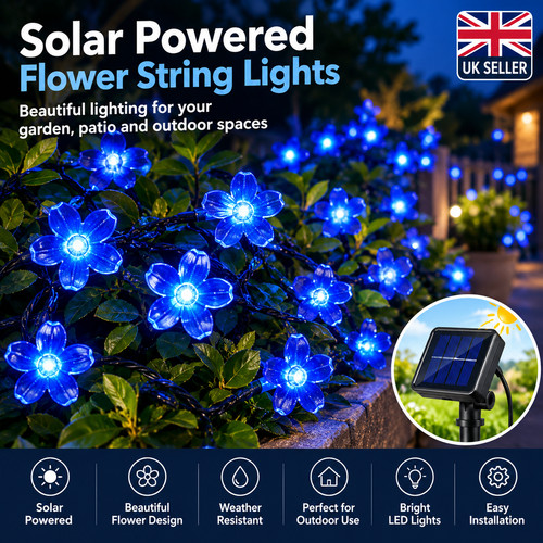 Solar garden flower string - solar,