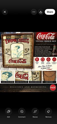 Coca cola vintage mirror sign - coca-cola,
