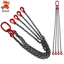 1.5mtr x 4 leg 8mm Lifting Chain Sling 5 Tonne with Steel Grab Hook High-quality