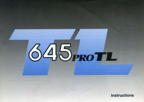 Mamiya 645 pro instruction - pro, tl