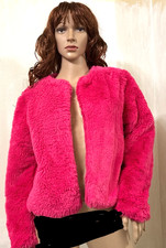 Wild Fable Women's Faux Fur Coat Jacket Hot Pink Size Small