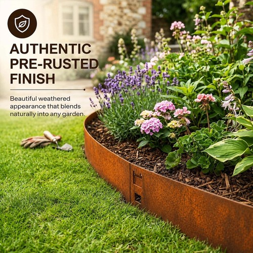 15cm corten steel lawn - 5m, x
