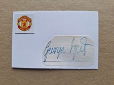 GEORGE BEST MANCHESTER UNITED LEGEND HAND-SIGNED CLUB-CRESTED INDEX CARD