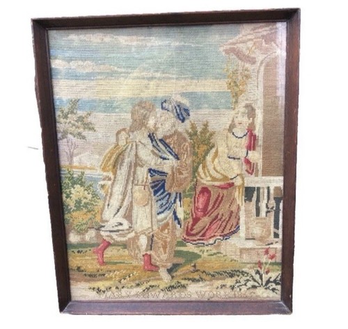 Antique victorian tapestry - antique,