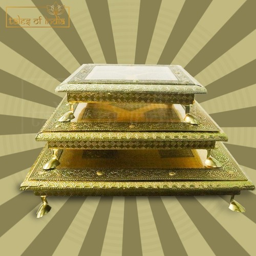 Antique gold rajwadi metal leg - antique,