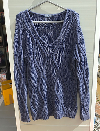 Woolovers women blue cable - blue,