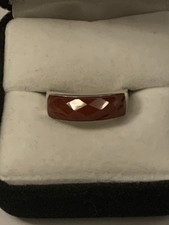 925 Sterling Silver Rings With Carnelian Agate Size Q