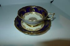 Paragon tea cup and saucer blue & gold teacup fine bone china
