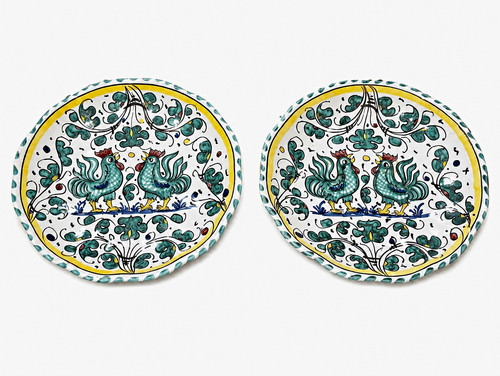 Pair italian hand - italian, painted