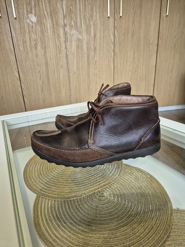 Dark brown clarks - brown, leather