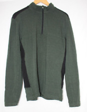 Bam Bamboo Clothing 1/4 Zip Long Sleeve Black / Green Fleece / Base Layer Large