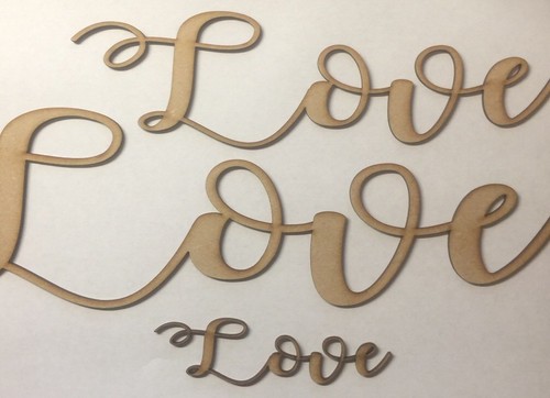 Wooden love word cutout mdf - word,