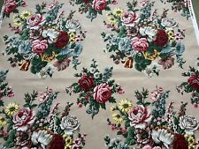 Lovely unused vintage floral linen union Bevis  'Grasmere' fabric - 4.5M long