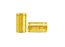 2x Vapcell 18350 1100mAh 3.7V Batteries IMR 10A M11 Rechargeable Flat + case