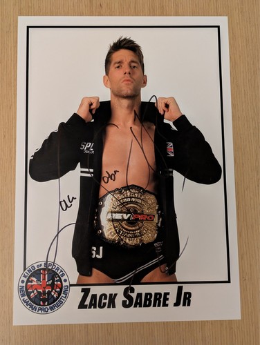 Zack sabre signed 8x10 njpw - sabre, jr