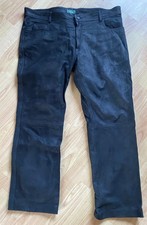 Real Leather Jeans Biker Black