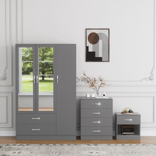 Piece grey bedroom furniture - 3,