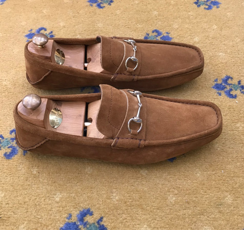 Gucci loafers shoes suede tan - loafers,