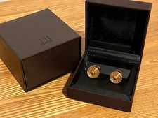 Dunhill Circular Brass Rivet Button Push Through Cufflinks In Box RRP £300