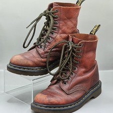 Dr. doc Martens Womens Pascal red burgundy Oxblood soft Leather Boots Size UK 4