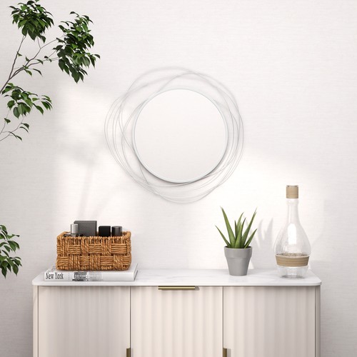 Silver 65lx65wcm metal wall - metal,