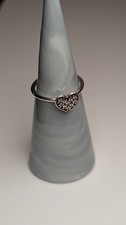 Genuine Pandora Sterling Silver Pavé Heart Ring | Size N | 925 Silver 