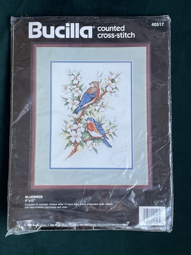 Vintage bucilla 9x12 bluebirds - bucilla,