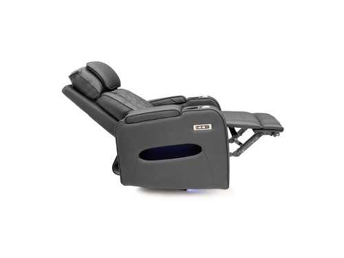Grey leather power recliner - grey,