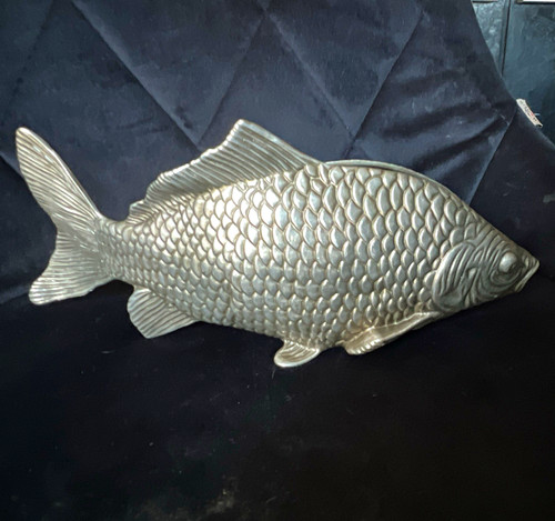 Silver fish figurine - silver,
